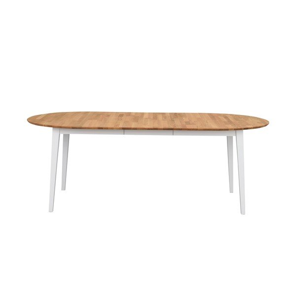 Oválný dubový rozkládací jídelní stůl s bílými nohami Rowico Filippa, 170 x 105 cm-image-3