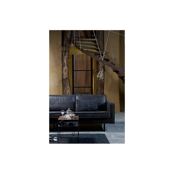 Černá pohovka z imitace kůže 190 cm Rodeo – WOOOD-image-3