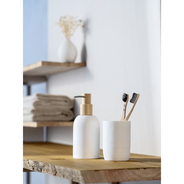 Bílý kelímek na zubní kartáčky z polyresinu Altavalle – Wenko-image-1