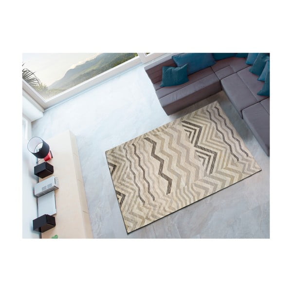 Šedý koberec z viskózy Universal Belga Zig Zag, 70 x 110 cm-image-2