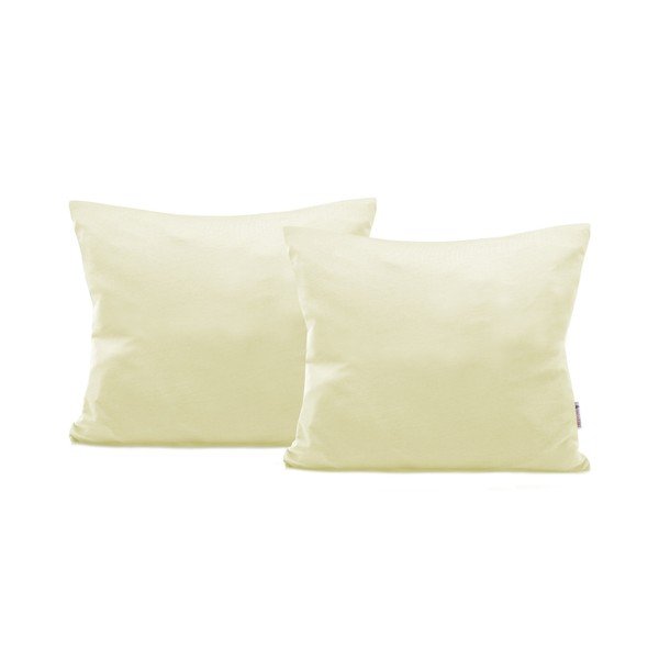 Sada 2 krémových bavlněných povlaků na polštáře DecoKing Amber Cream, 50 x 60 cm