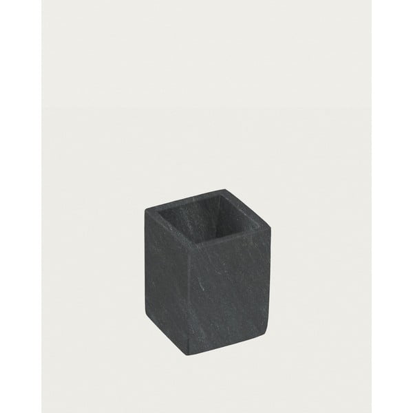 Tmavě šedý mramorový kelímek na zubní kartáčky Aixa – Kave Home-image-2