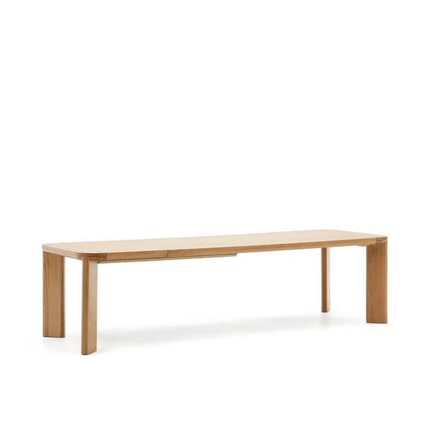 Rozkládací jídelní stůl s přídavnou deskou s deskou v dubovém dekoru 100x240 cm Jondal – Kave Home-image-4