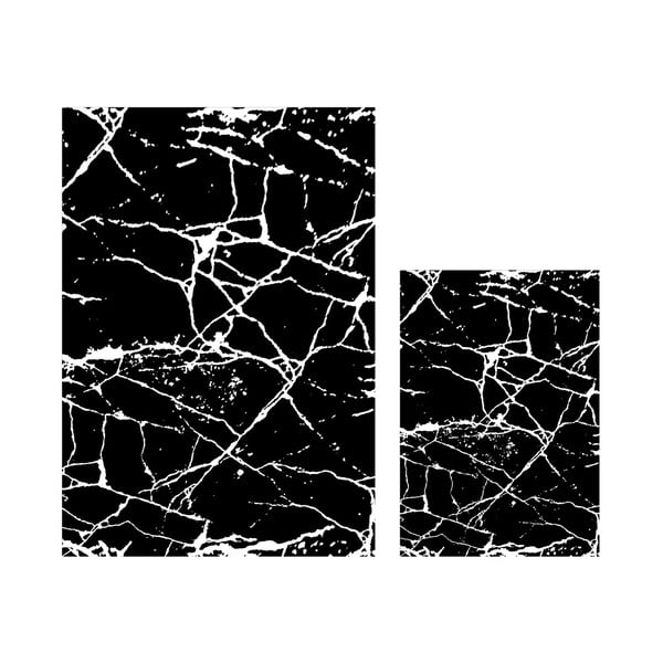 Bílo-černé koupelnové předložky v sadě 2 ks 60x100 cm Marble – Mila Home