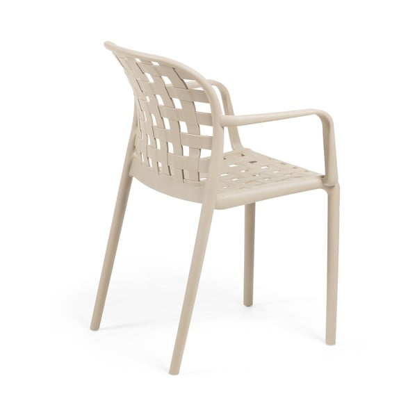 Béžové zahradní křeslo s ocelovými nohami Kave Home Onha-image-2