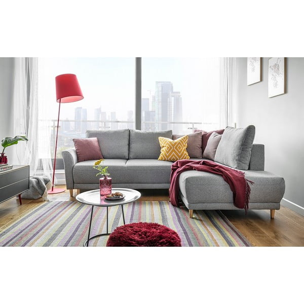 Světle šedá rozkládací rohová pohovka Miuform Lovely Annie, pravý roh-image-1