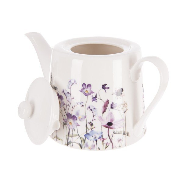 Bílá/fialová porcelánová konvice na čaj 1 l Louka – Orion-image-2