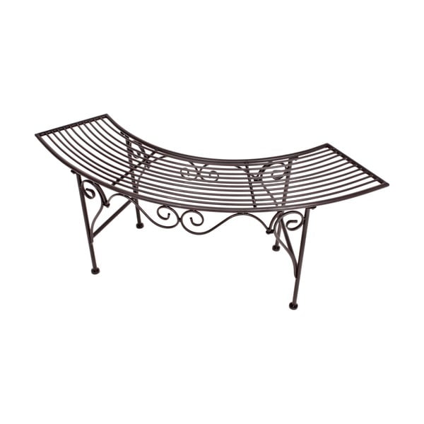Černo-tmavě hnědá kovová zahradní lavice Fuego – Garden Pleasure-image-2