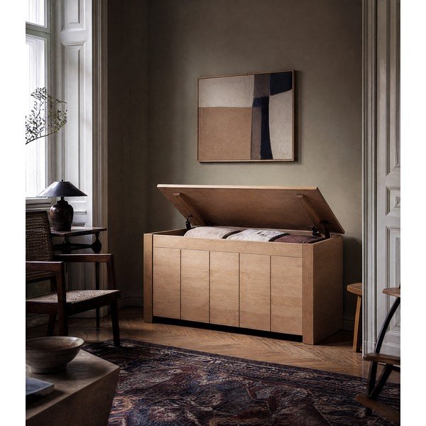 Truhla z borovicového dřeva v přírodní barvě 100x45 cm Bertram – Støraa-image-1