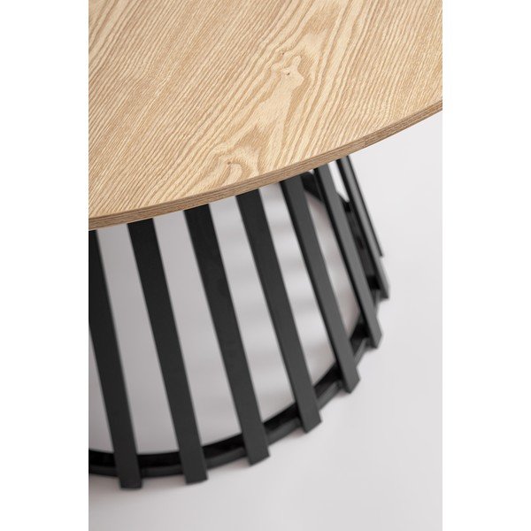 Kulatý jídelní stůl s deskou v dekoru jasanového dřeva ø 120 cm Cillian – Bizzotto-image-3