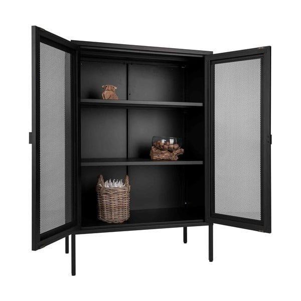 Černá kovová vitrína 80x120 cm Melbourne – House Nordic-image-3
