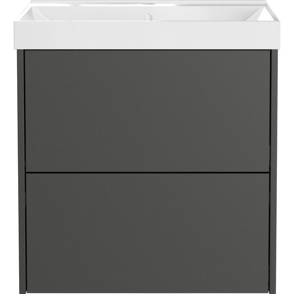 Antracitová matná závěsná skříňka pod umyvadlo 61x65 cm Bodera – Germania-image-3