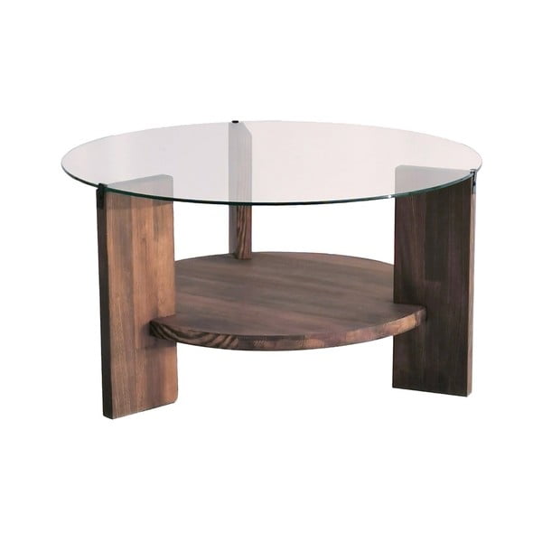 Hnědý kulatý konferenční stolek ø 75 cm Mondo – Neostill