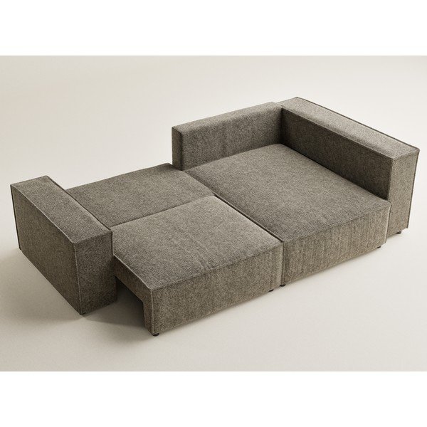 Hnědá žinylková rozkládací/s úložným prostorem rohová pohovka (pravý roh/do L) Tonga – Maison de Rêve-image-3