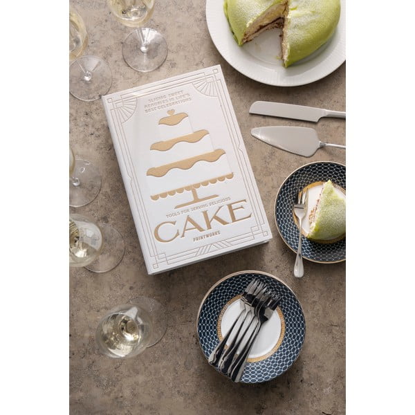 Bílé/ve stříbrné barvě nerezové dezertní vidličky v sadě The Essentials Cake Tools – Printworks-image-1