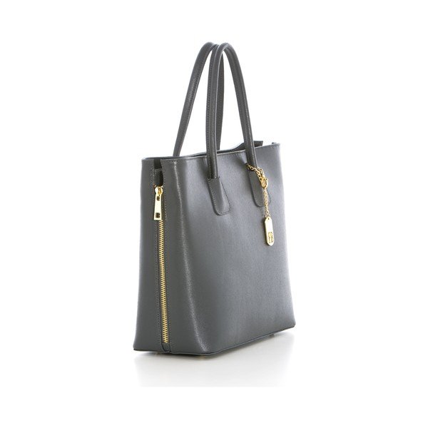 Kožená kabelka Saffiano Grigio-image-3