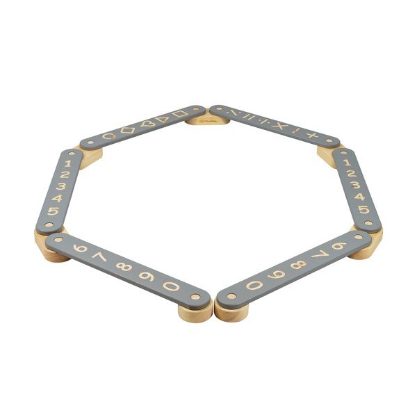 Šedá senzorická dráha z borovicového dřeva 10x408x5 cm Montessori – Meowbaby