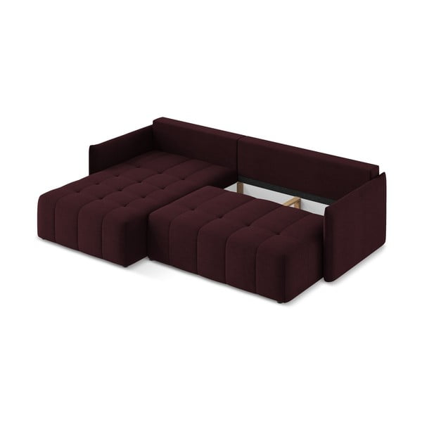 Vínová rozkládací/s úložným prostorem rohová pohovka (levý roh/s lenoškou) Moku – Makamii-image-4