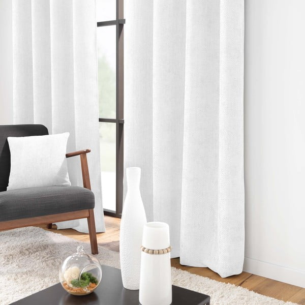 Bílý závěs z žinylky 140x260 cm Leo – douceur d'intérieur-image-1