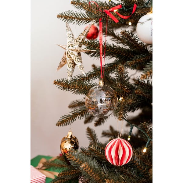 Sada 3 skleněných vánočních ozdob ve tvaru srdce ve zlaté barvě Ego Dekor-image-1