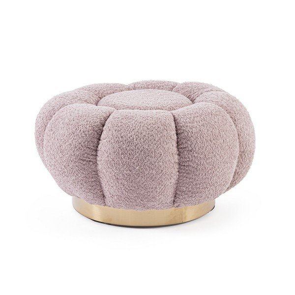Starorůžová podnožka z textilie bouclé Florel – Bizzotto