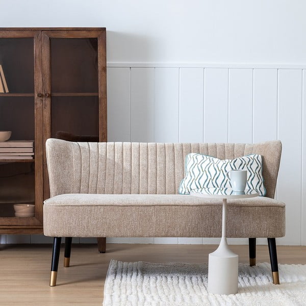 Béžová žinylková pohovka 134 cm Glam – Ixia-image-1