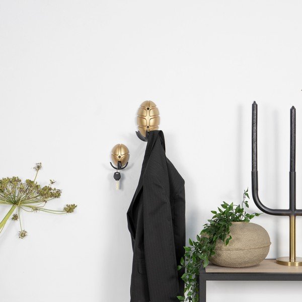 Černý/ve zlaté barvě nástěnný plastový háček Tick – Spinder Design-image-1