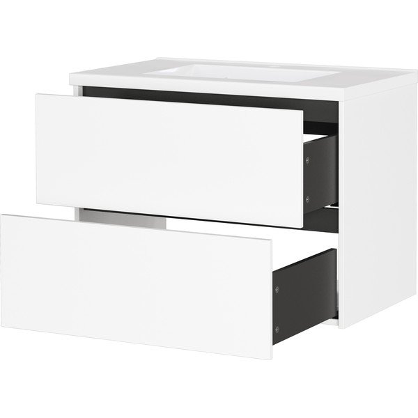 Bílá matná závěsná skříňka pod umyvadlo 81x61 cm Bodera – Germania-image-3