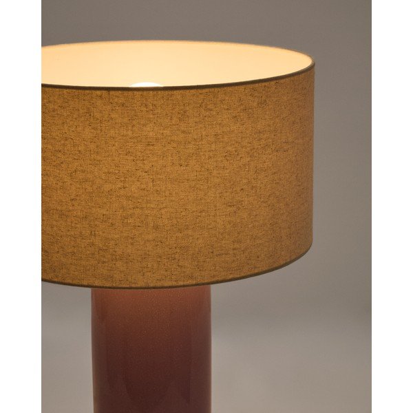 Fialová/béžová stolní lampa s textilním stínidlem (výška 52 cm) Toneric – Kave Home-image-2