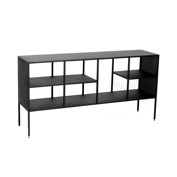 Černá kovová knihovna 140x70 cm Brooks - Canett-image-2