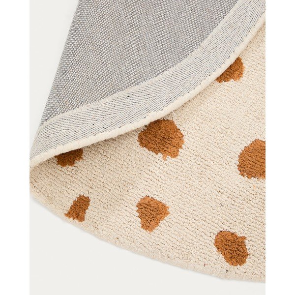 Krémový pratelný/ručně tkaný bavlněný dětský koberec ø100 cm Tandani – Kave Home-image-3