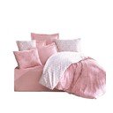 Bílé/růžové povlečení na jednolůžko z bavlny Renforcé 140x200 cm Soft Geometry – Mila Home Luxury