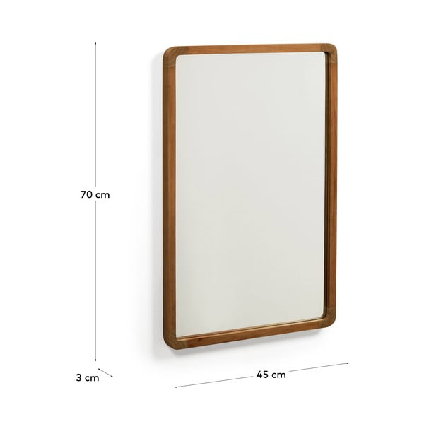 Nástěnné zrcadlo s dřevěným rámem 45x70 cm Shamel – Kave Home-image-4