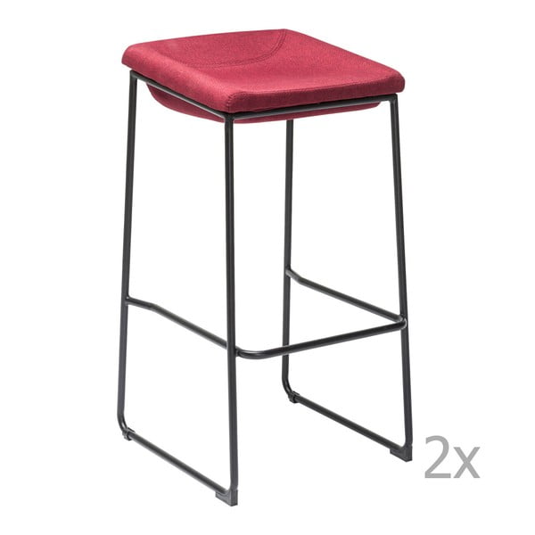 Sada 2 červených barových židlí Kare Design Shape