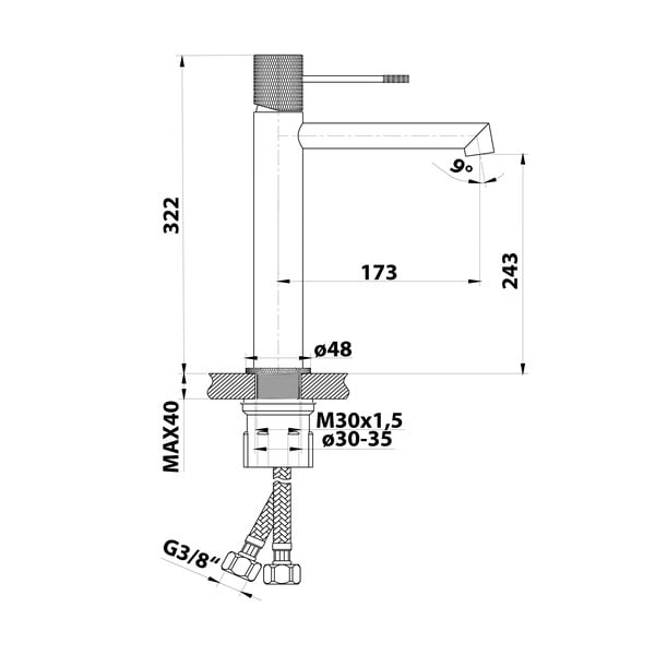 Stojánková umyvadlová baterie v leskle stříbrné barvě Solaris – Sapho-image-3