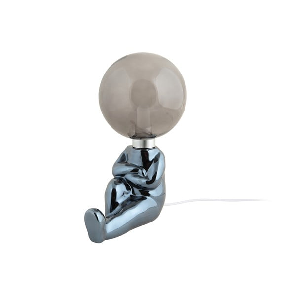 Šedá LED stmívatelná stolní lampa se skleněným stínidlem (výška 22,5 cm) Joey – Leitmotiv