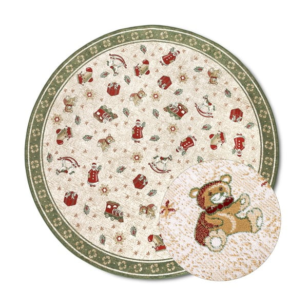 Zelený kulatý koberec s vánočním motivem s příměsí bavlny ø 160 cm Toy's Delight Green Christmas – Villeroy&Boch