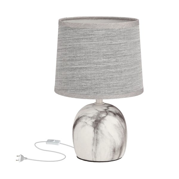 Světle šedá stolní lampa s textilním stínidlem (výška 25 cm) Adelina – Candellux Lighting