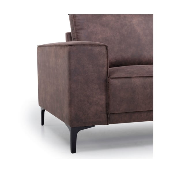 Tmavě hnědé křeslo z imitace kůže Copenhagen - Scandic-image-1