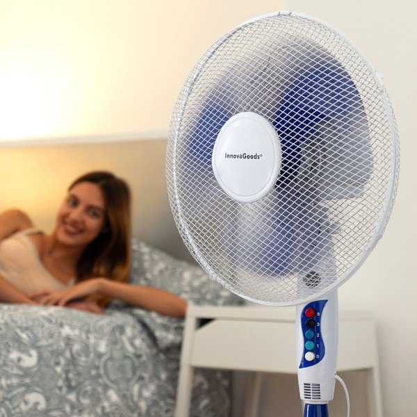 Bílý ventilátor na podstavci InnovaGoods, ø 40 cm-image-4