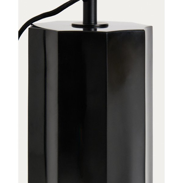 Bílá/černá stojací lampa se skleněným stínidlem (výška 120 cm) Idela – Kave Home-image-2