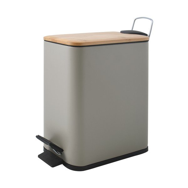 Taupe nášlapný ocelový odpadkový koš 5 l   Erik – Spirella-image-1