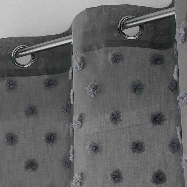 Antracitová voálová záclona 140x240 cm Melusine – douceur d'intérieur-image-1