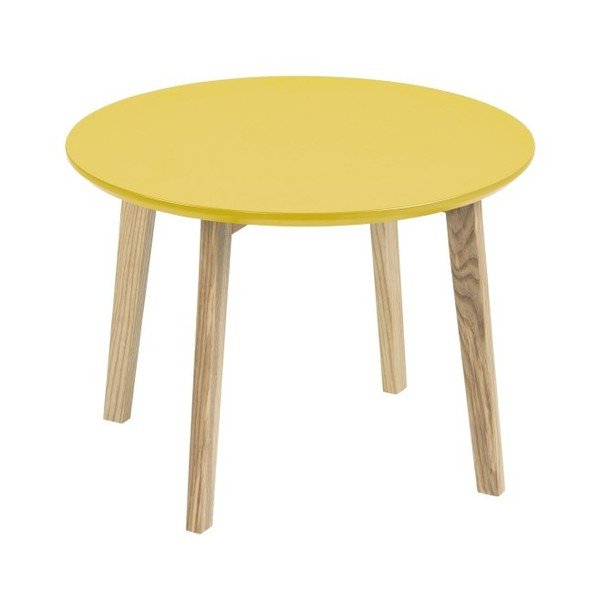 Žlutý odkládací stolek Actona Molina, ⌀50 cm
