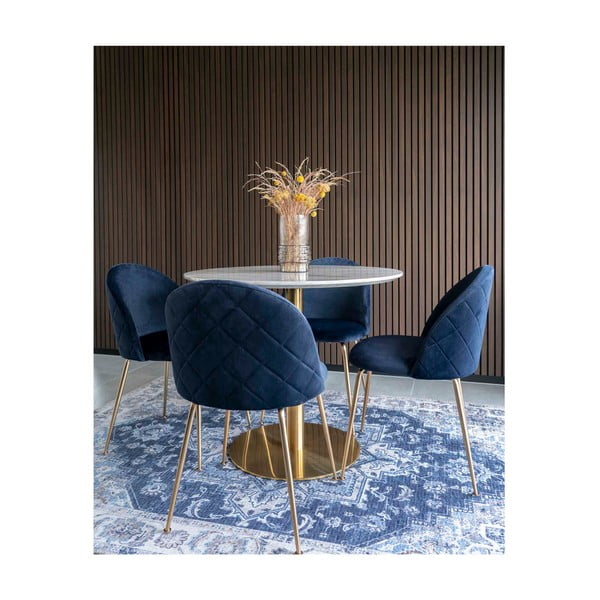 Kulatý jídelní stůl s deskou v dekoru mramoru ø 90 cm Bolzano – House Nordic-image-2