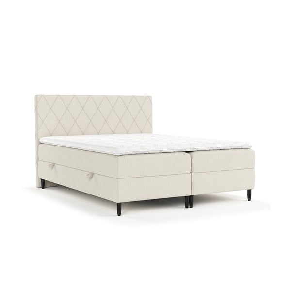 Béžová boxspring postel s úložným prostorem 140x200 cm Gwen – Maison de Rêve