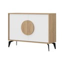 Nízká komoda v dekoru dubu v bílo-přírodní barvě 110x82 cm Vae – Marckeric