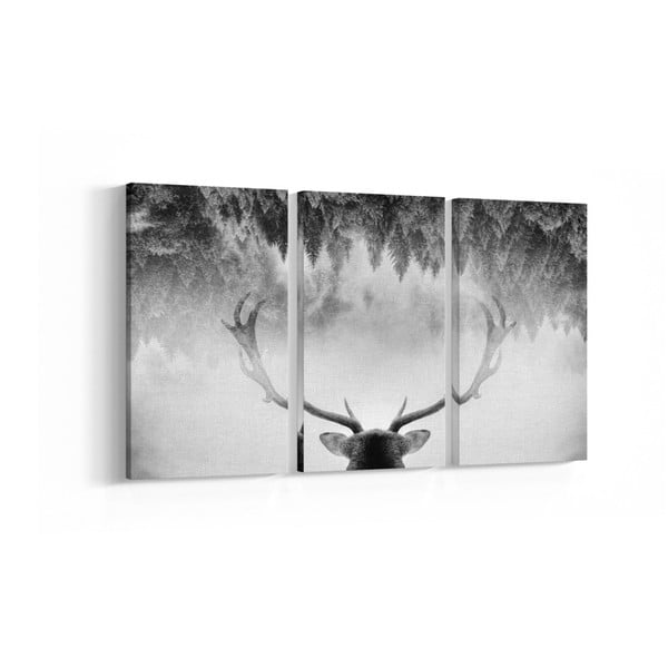 3-dílný obraz Deer, 20 x 40 cm
