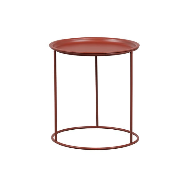 Červený odkládací stolek WOOOD Ivar, ø 40 cm
