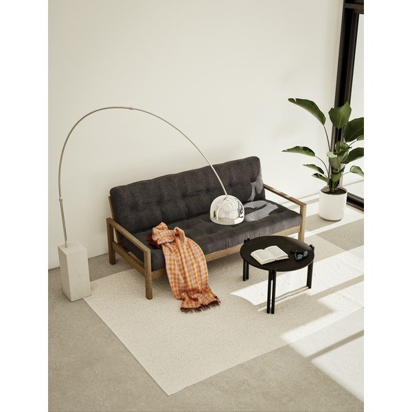 Černý kulatý konferenční stolek z borovicového dřeva ø 60 cm Sticks – Karup Design-image-1